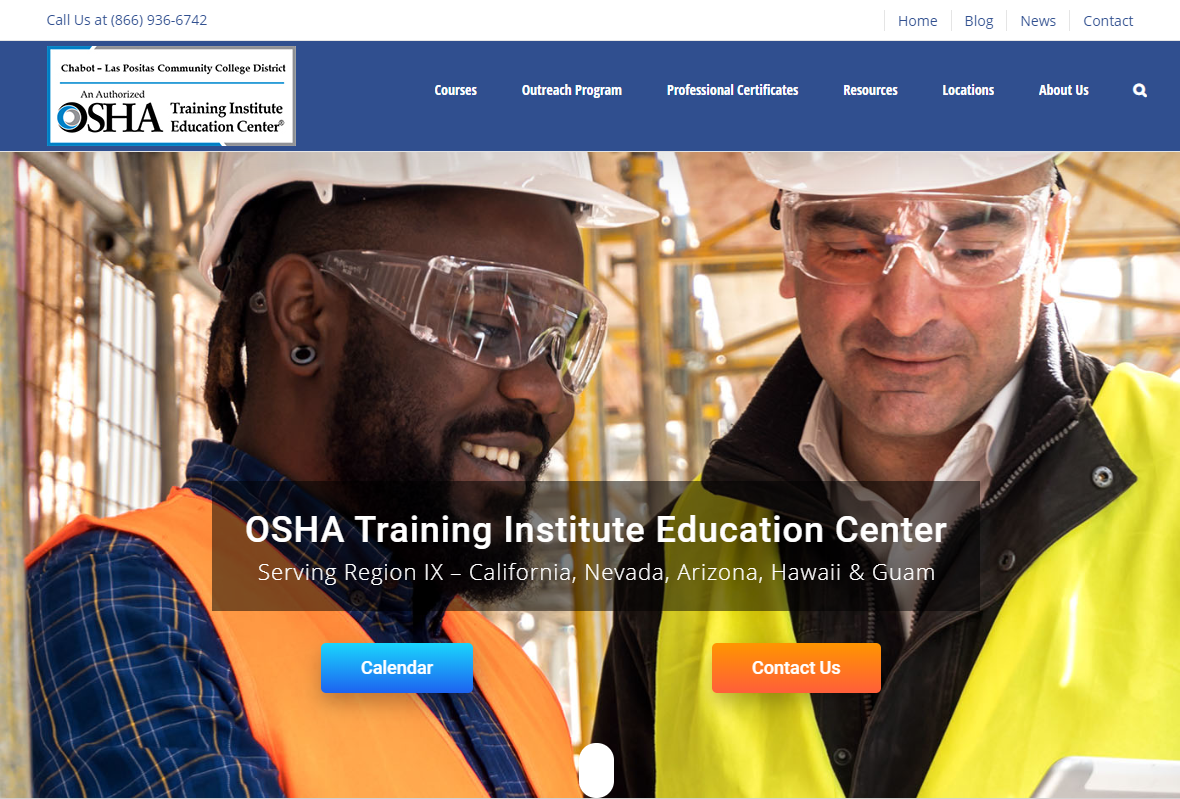 OSHA Training Institute Education Center's New Website