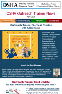 April 2021 Outreach Trainer Newsletter