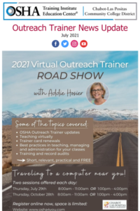 July 2021 Outreach Trainer Newsletter