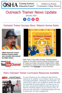 January 2022 Outreach Trainer Newsletter