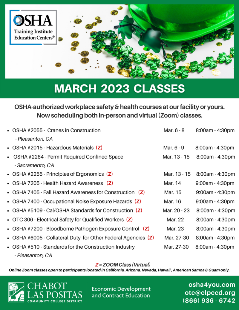 OSHA March 2023 Classes