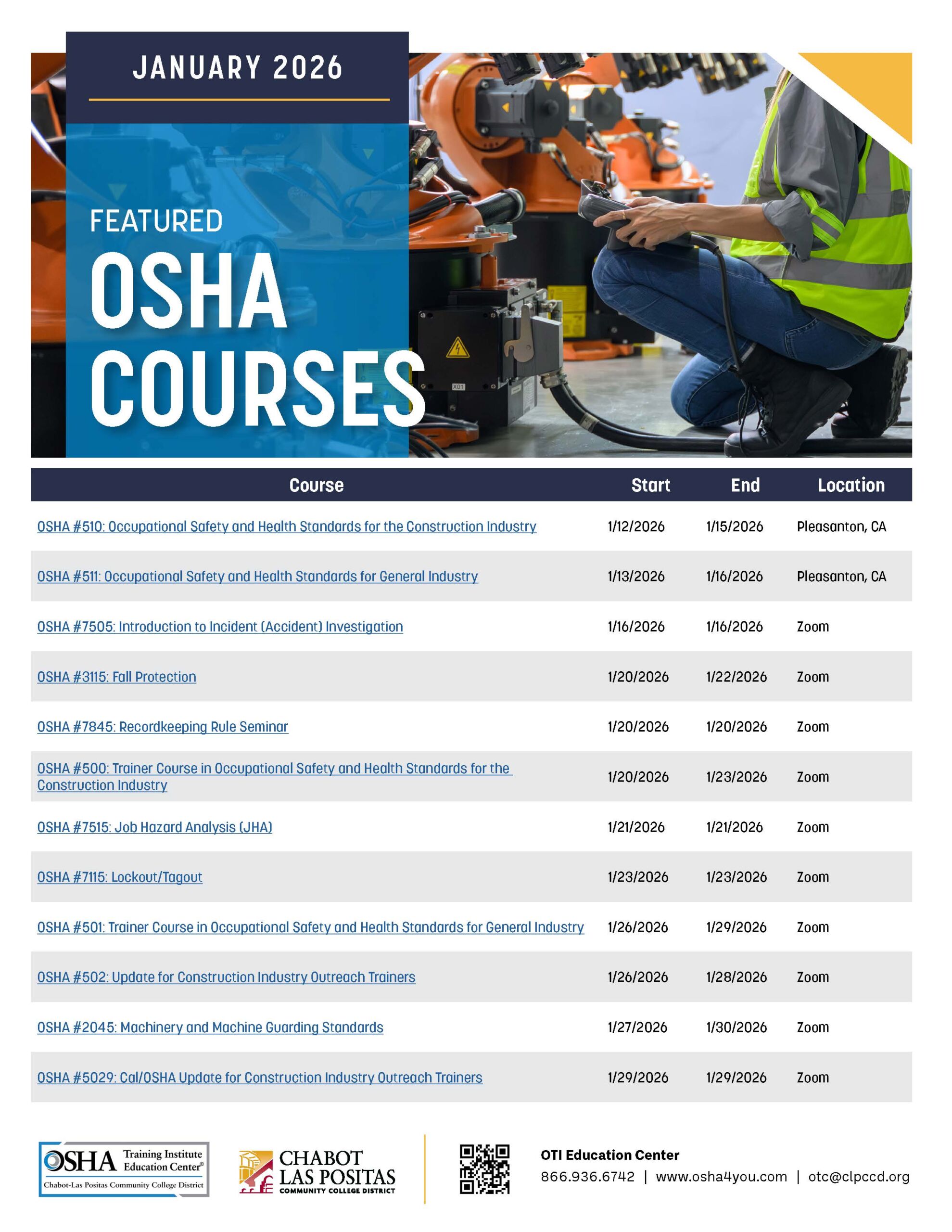 September 2025 Classes